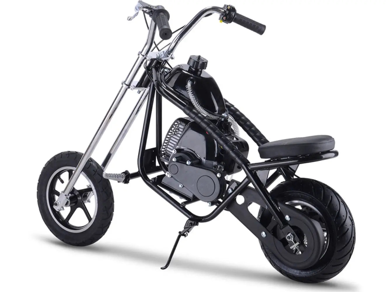 MotoTec 49cc Gas Mini Chopper – Black | Powerful Pocket Bike
