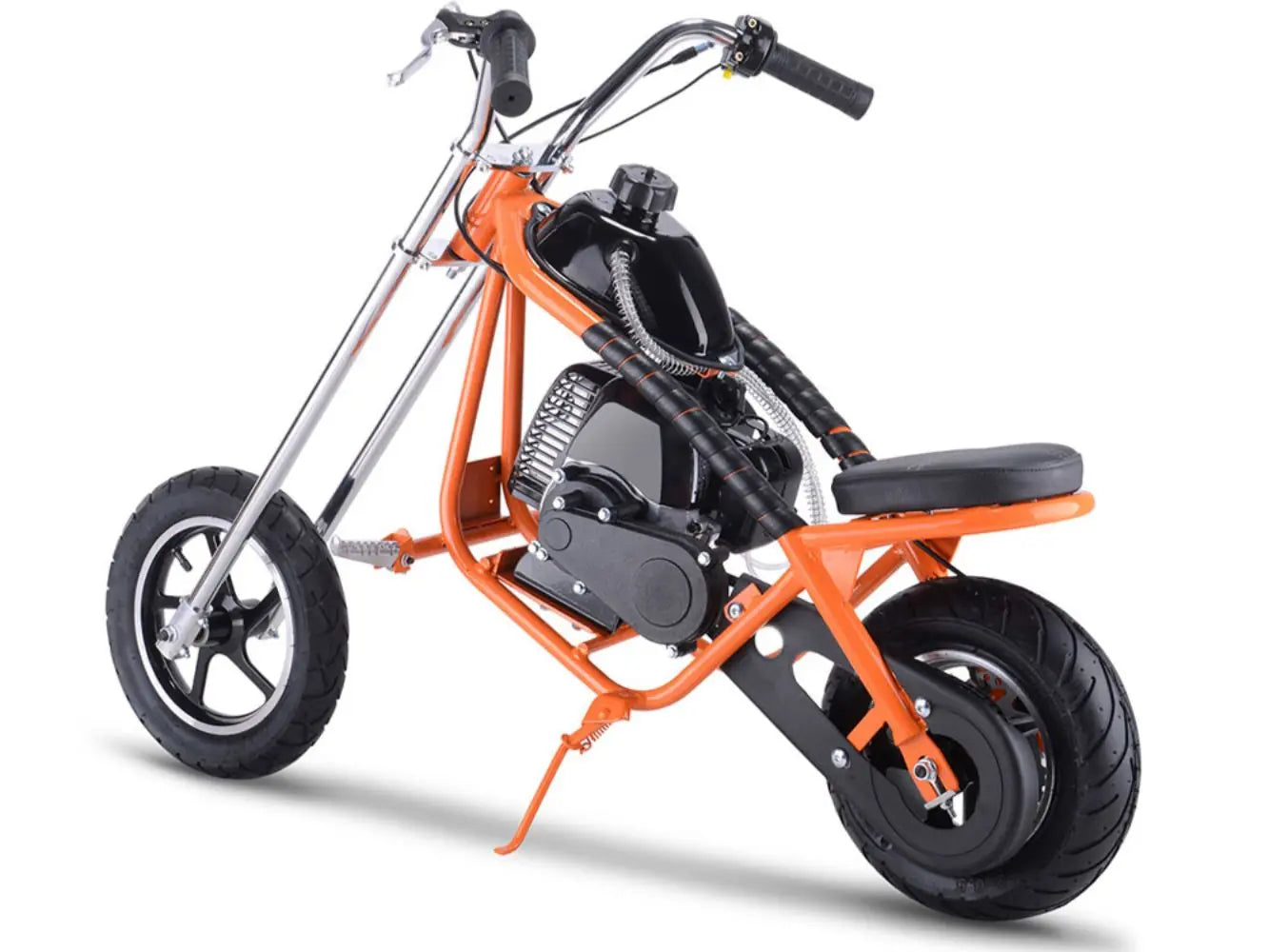 MotoTec 49cc Gas Mini Chopper – Orange | Powerful Pocket Bike