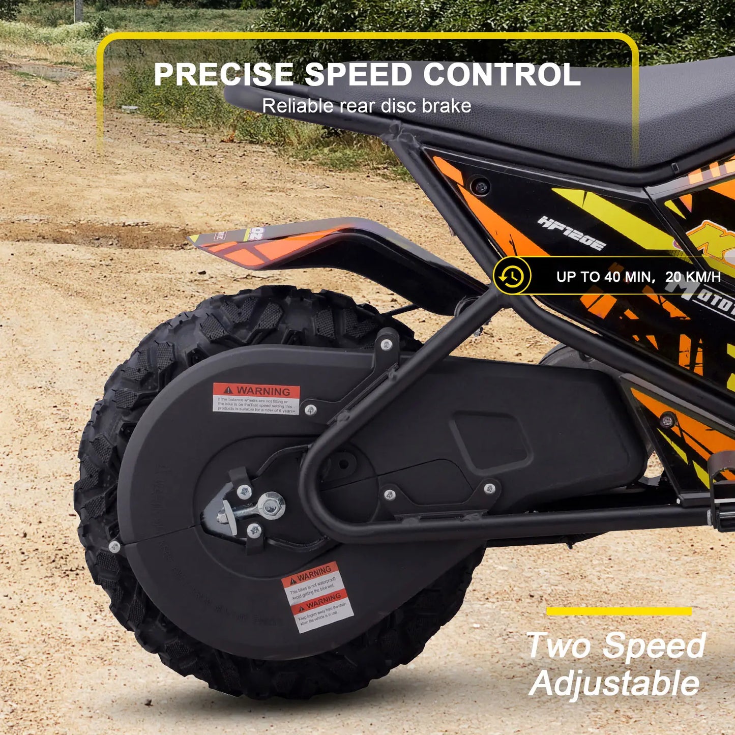 MotoTec 24V 250W Electric Mini Bike - Orange | Kids Ride-On Dirt Bike