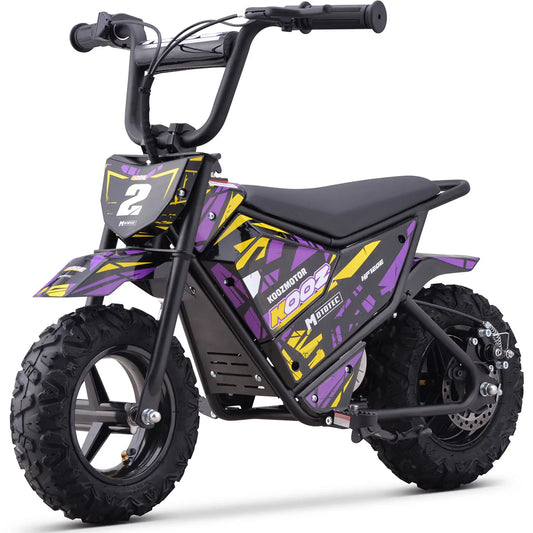 MotoTec 24V 250W Electric Mini Bike - Purple | Kids Ride-On Dirt Bike