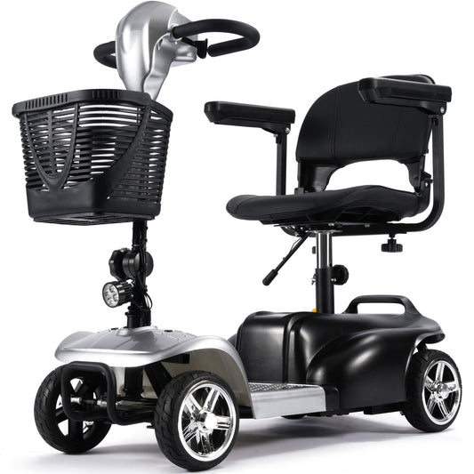 Color: Silver - MotoTec 24V 250W Folding Mobility Electric Scooter
