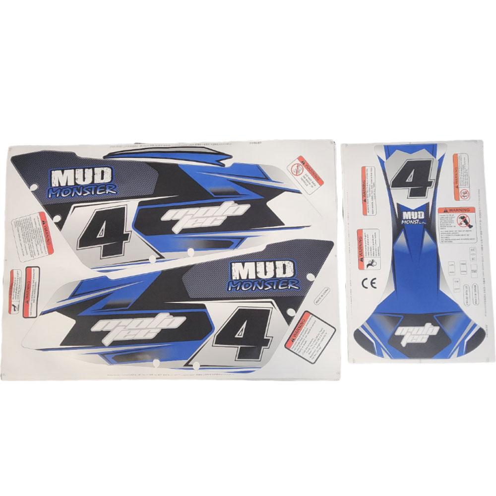 MotoTec Mud Monster Sticker Kit Blue