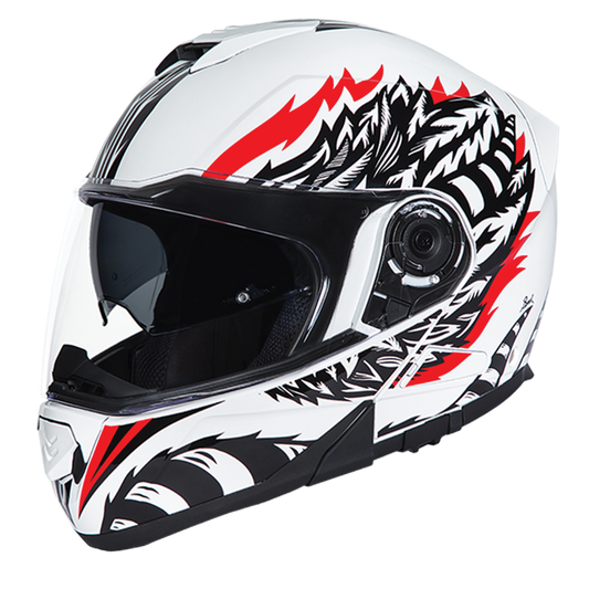 Daytona Glide Modular Motorcycle Helmet - DOT Approved, Bluetooth Ready, Dual Visor, Men/Women/Youth - W/ Phoenix