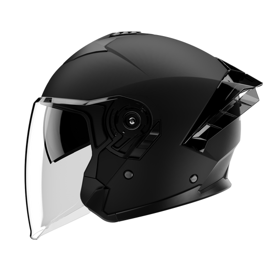 Color - Black - D.O.T. & ECE Daytona Sporty Jet- Dull Black