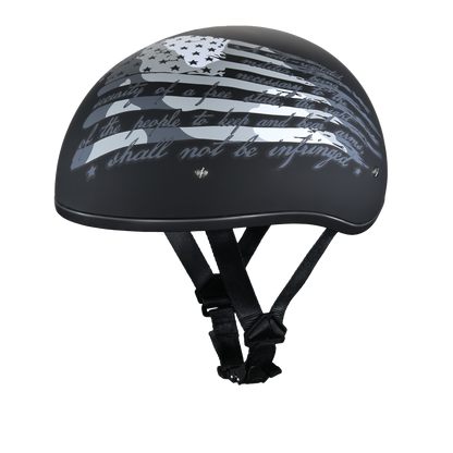 Color - Default - DOT Approved Daytona Motorcycle Half Face Helmet - Skull Cap Graphics for Men & Women, Scooters, ATVs, UTVs & Choppers - W/ 2nd Amendment