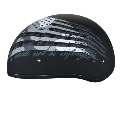 Color - Default - DOT Approved Daytona Motorcycle Half Face Helmet - Skull Cap Graphics for Men & Women, Scooters, ATVs, UTVs & Choppers - W/ 2nd Amendment