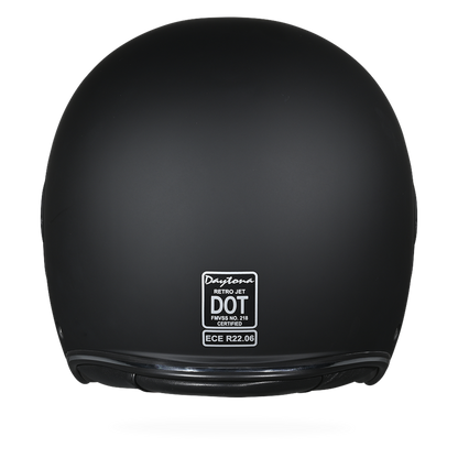 Color - Black - D.O.T. & ECE Daytona Retro Jet- Dull Black