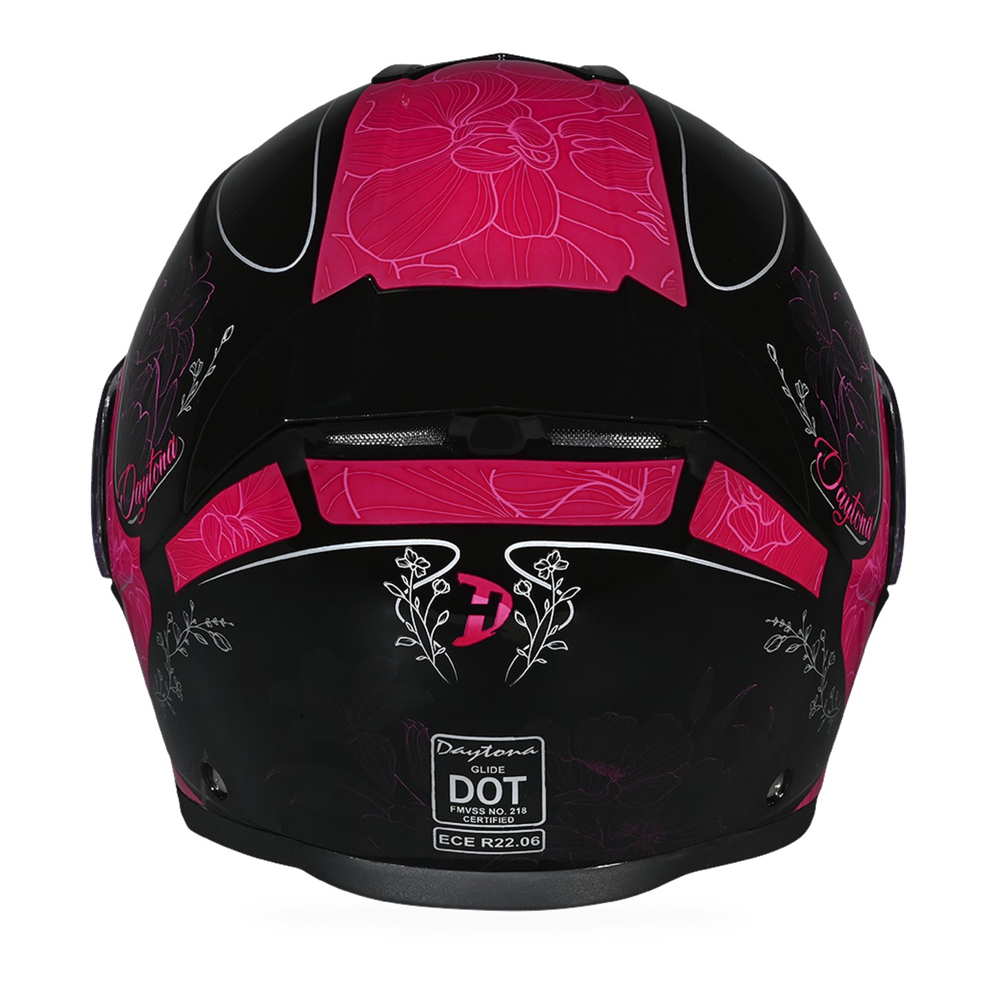 Daytona Glide Modular Motorcycle Helmet - DOT Approved, Bluetooth Ready, Dual Visor, Men/Women/Youth - W/ Flowers