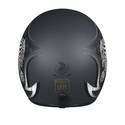 Color - Default - DOT Approved Daytona Cruiser Open Face Motorcycle Helmet - Men, Women & Youth - With Visor & Graphics - W/ Wild Soul