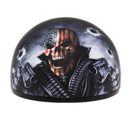 Color - Default - DOT Approved Daytona Motorcycle Half Face Helmet - Skull Cap Graphics for Men & Women, Scooters, ATVs, UTVs & Choppers - W/ Come Get 'Em