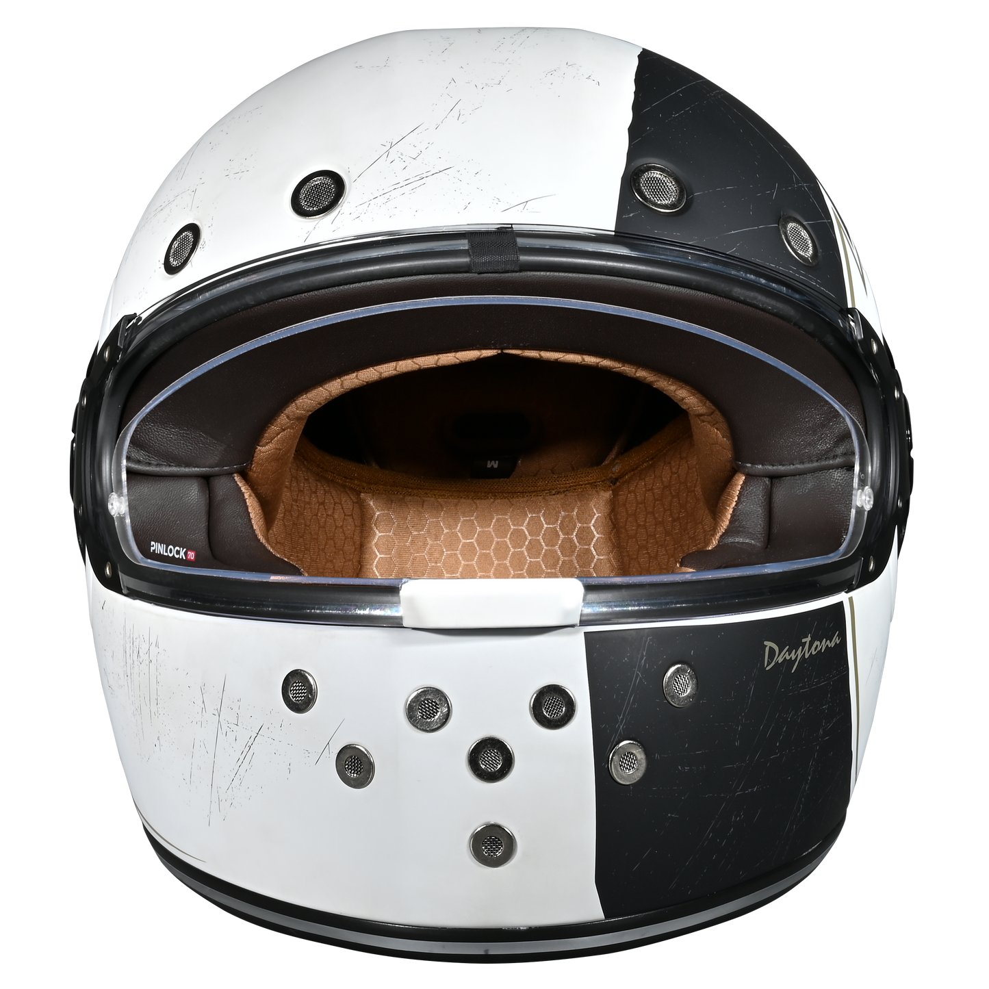 Color - Default - DOT Daytona Retro Full Face Motorcycle Helmet: Vintage Style for Men, Women, & Youth - W/ Blitz