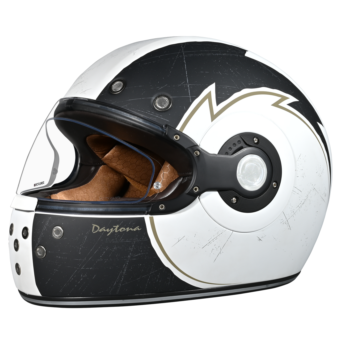 Color - Default - DOT Daytona Retro Full Face Motorcycle Helmet: Vintage Style for Men, Women, & Youth - W/ Blitz