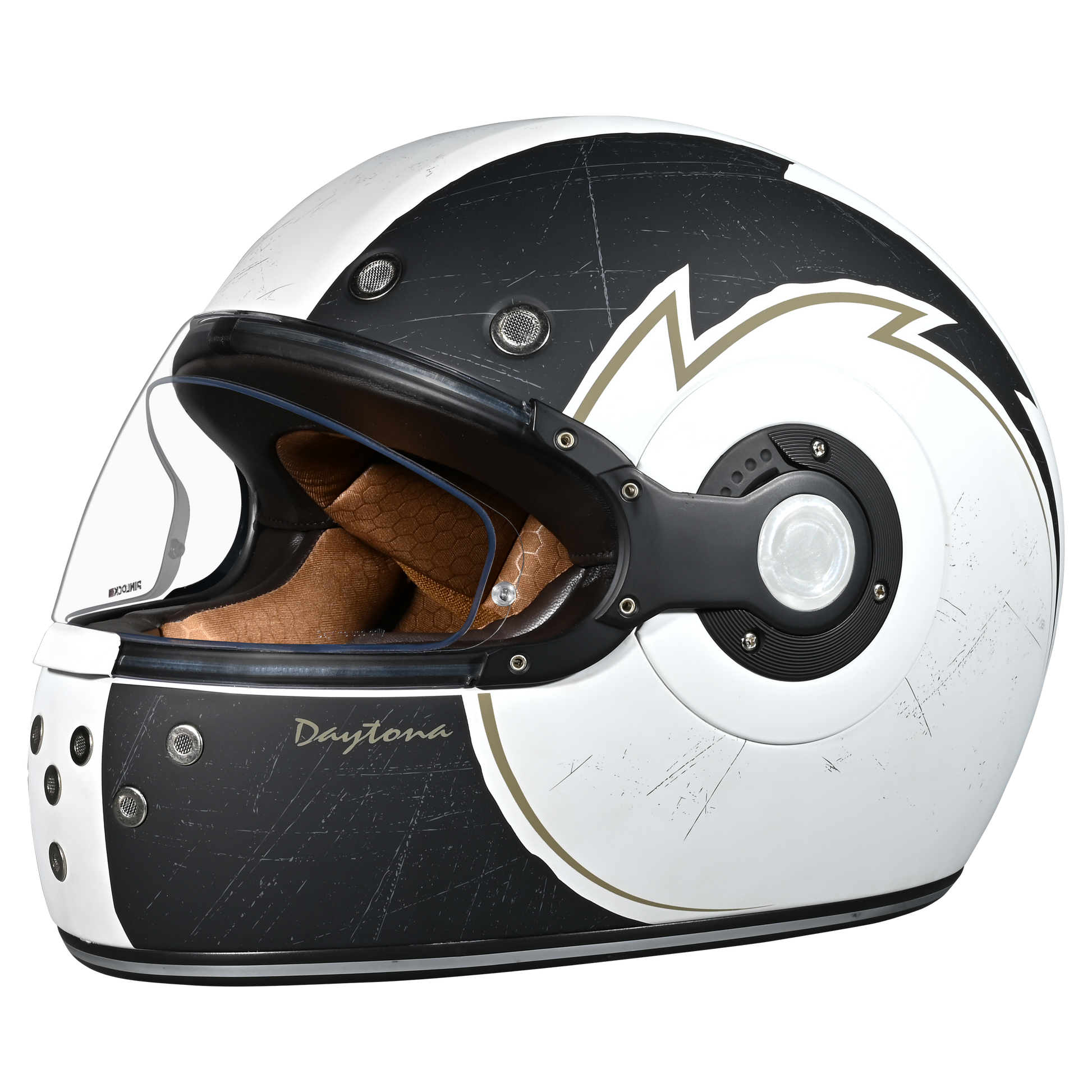 Color - Default - DOT Daytona Retro Full Face Motorcycle Helmet: Vintage Style for Men, Women, & Youth - W/ Blitz