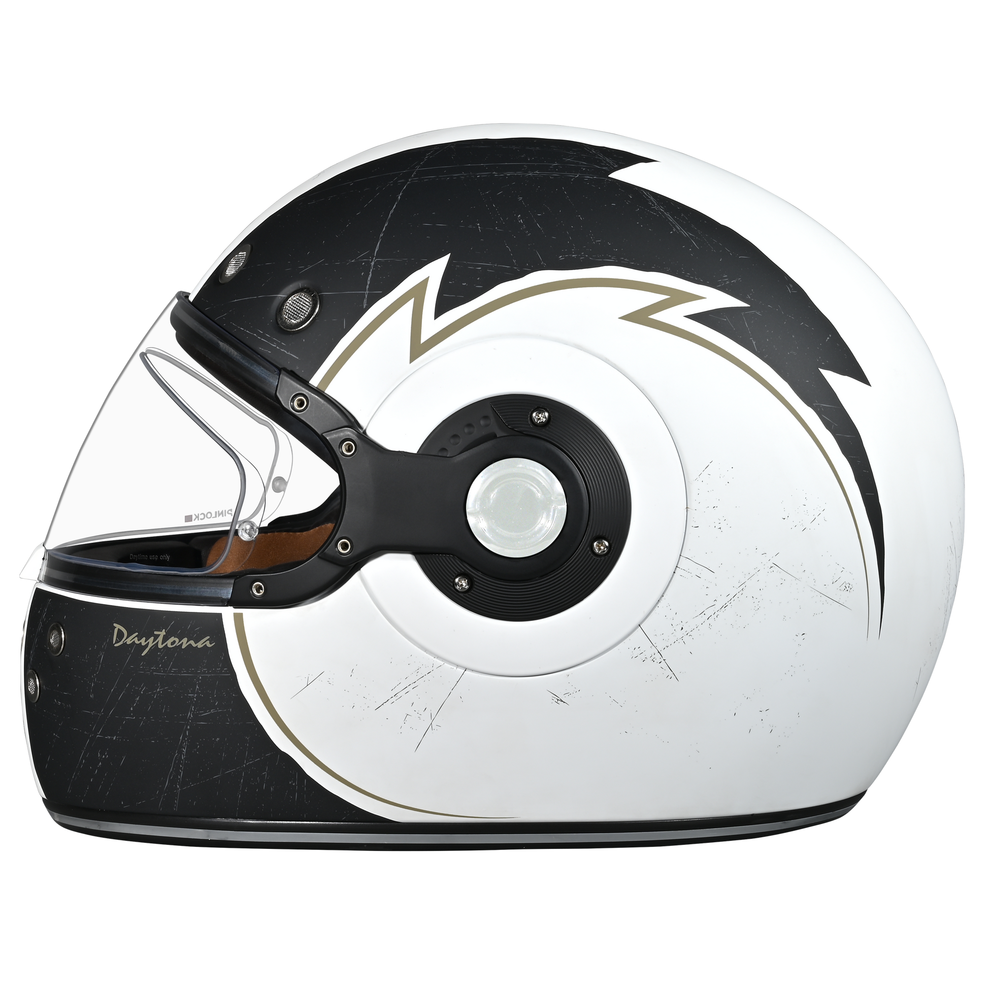 Color - Default - DOT Daytona Retro Full Face Motorcycle Helmet: Vintage Style for Men, Women, & Youth - W/ Blitz