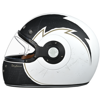 Color - Default - DOT Daytona Retro Full Face Motorcycle Helmet: Vintage Style for Men, Women, & Youth - W/ Blitz