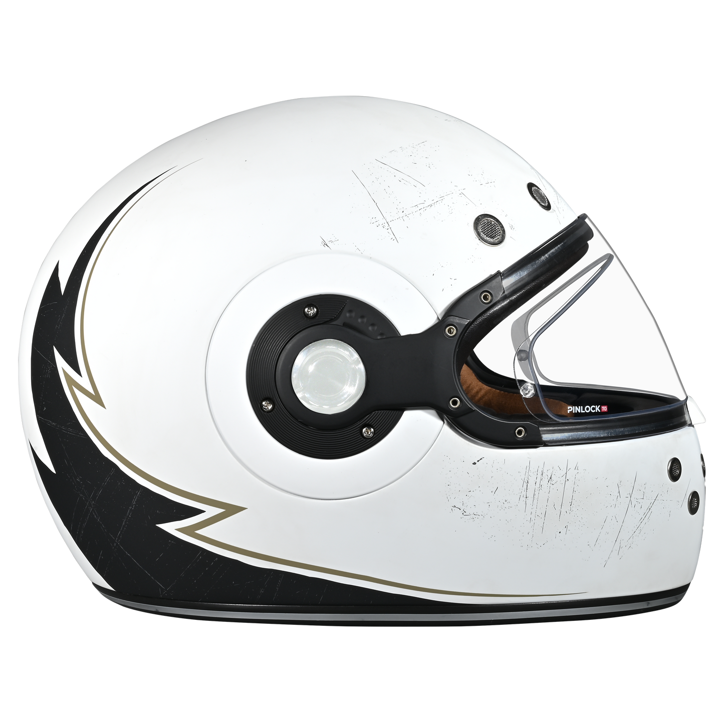 Color - Default - DOT Daytona Retro Full Face Motorcycle Helmet: Vintage Style for Men, Women, & Youth - W/ Blitz
