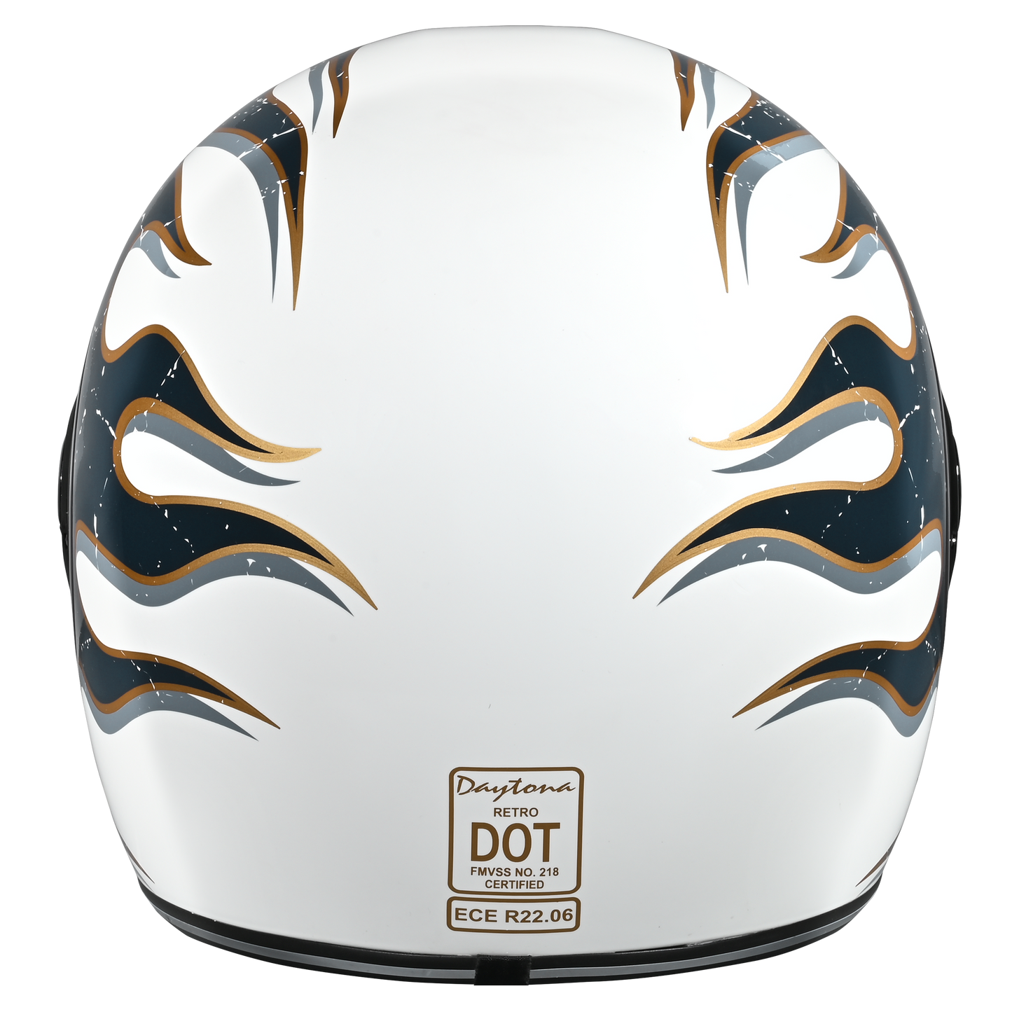 Color - Default - DOT Daytona Retro Full Face Motorcycle Helmet: Vintage Style for Men, Women, & Youth - W/ Flames