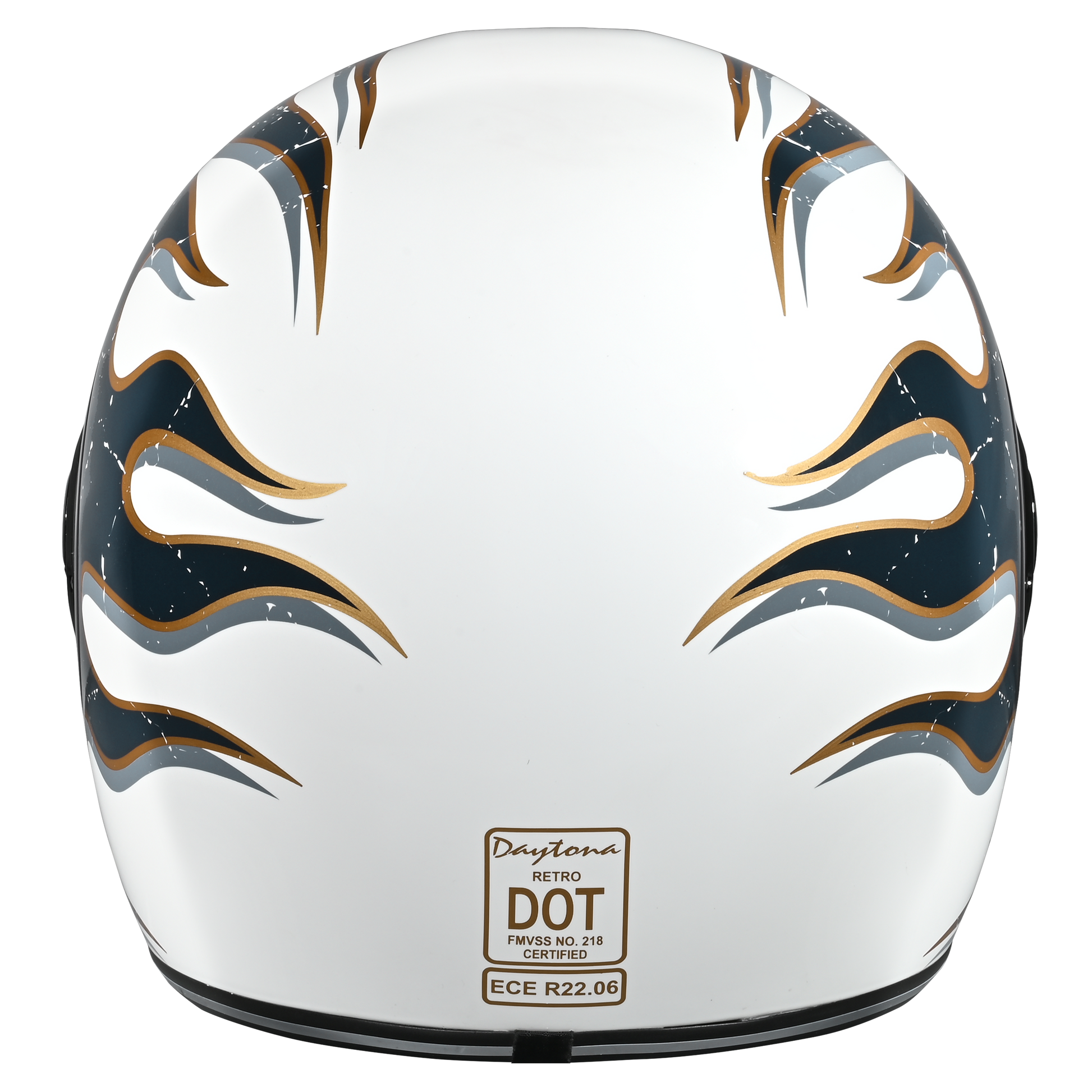 Color - Default - DOT Daytona Retro Full Face Motorcycle Helmet: Vintage Style for Men, Women, & Youth - W/ Flames