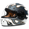 D.O.T. & ECE Daytona Retro Full Face Motorcycle Helmet: Vintage Style for Men, Women, & Youth - W/ Flames