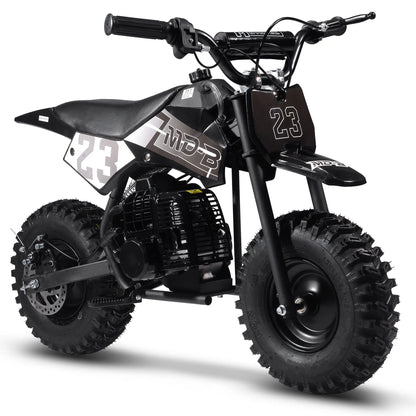 Color: Black - MotoTec Big Supermoto 50cc 2-Stroke Kids Dirt Bike