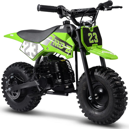 Color: Green - MotoTec Big Supermoto 50cc 2-Stroke Kids Dirt Bike