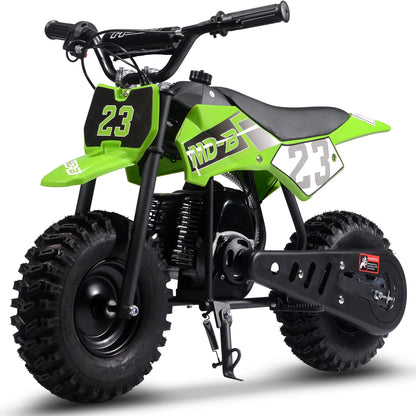 Color: Green - MotoTec Big Supermoto 50cc 2-Stroke Kids Dirt Bike