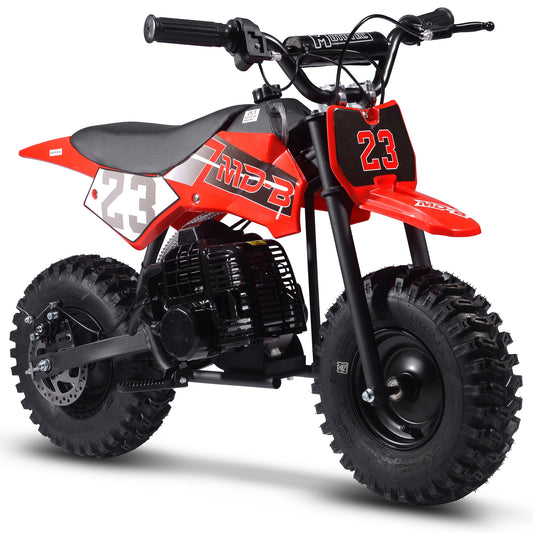 MotoTec Big Supermoto 50cc 2-Stroke Kids Dirt Bike Red