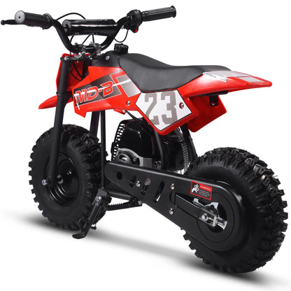 Color: Red - MotoTec Big Supermoto 50cc 2-Stroke Kids Dirt Bike
