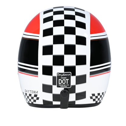 Color - Default - DOT Approved Daytona Cruiser Open Face Motorcycle Helmet - Men, Women & Youth - With Visor & Graphics - W/ Daytona Classic