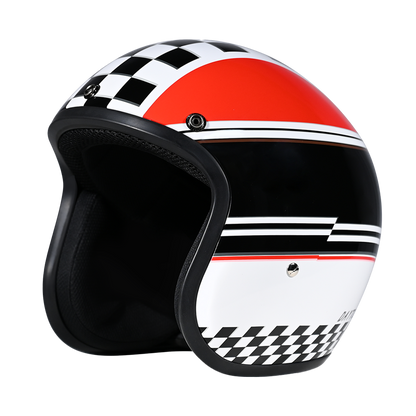 Color - Default - DOT Approved Daytona Cruiser Open Face Motorcycle Helmet - Men, Women & Youth - With Visor & Graphics - W/ Daytona Classic
