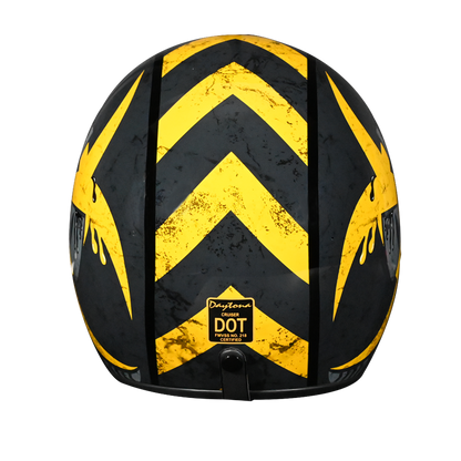 Color - Default - DOT Approved Daytona Cruiser Open Face Motorcycle Helmet - Men, Women & Youth - With Visor & Graphics - W/ Toxic