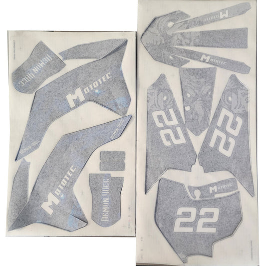 MotoTec 40cc Demon Dirt Bike Sticker Kit Blue
