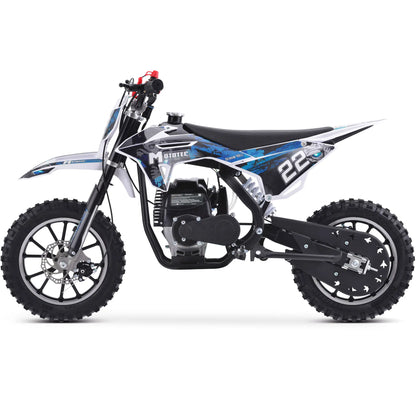 Color: Blue - MotoTec Demon 40cc 4-Stroke Kids Gas Dirt Bike
