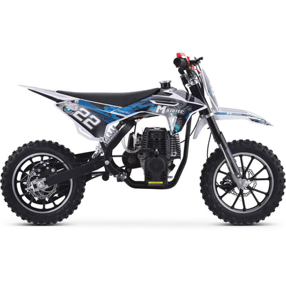 Color: Blue - MotoTec Demon 40cc 4-Stroke Kids Gas Dirt Bike