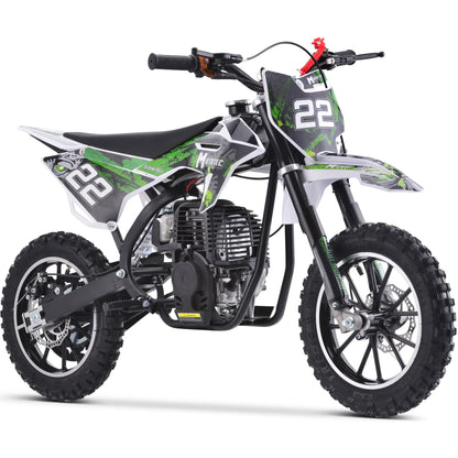 Color: Green - MotoTec Demon 40cc 4-Stroke Kids Gas Dirt Bike