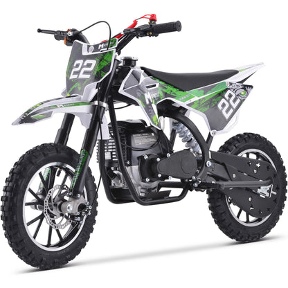 Color: Green - MotoTec Demon 40cc 4-Stroke Kids Gas Dirt Bike