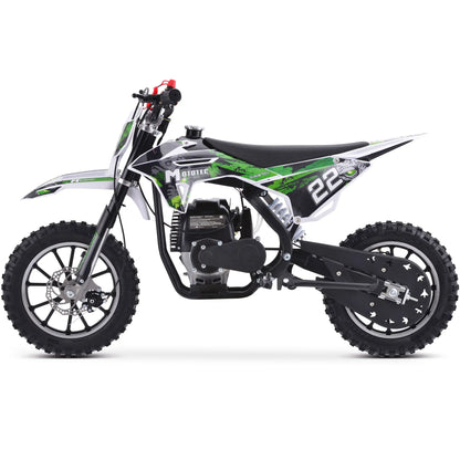 Color: Green - MotoTec Demon 40cc 4-Stroke Kids Gas Dirt Bike