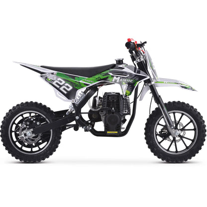 Color: Green - MotoTec Demon 40cc 4-Stroke Kids Gas Dirt Bike