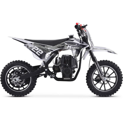 Color: White - MotoTec Demon 40cc 4-Stroke Kids Gas Dirt Bike