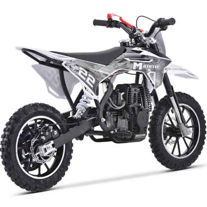 Color: White - MotoTec Demon 40cc 4-Stroke Kids Gas Dirt Bike