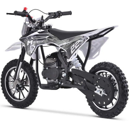 Color: White - MotoTec Demon 40cc 4-Stroke Kids Gas Dirt Bike