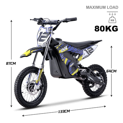 Color: Blue - MotoTec 36v 1000w (HP112E) Electric Dirt Bike