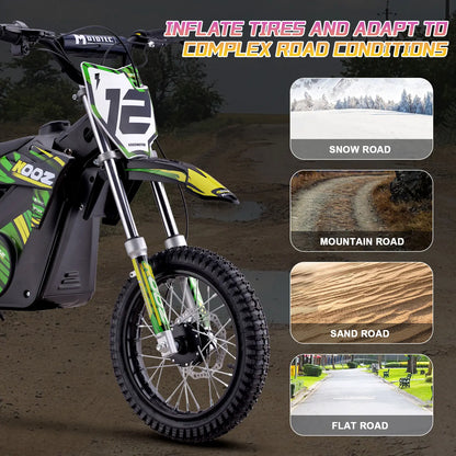 Color: Green - MotoTec 36v 1000w (HP112E) Electric Dirt Bike