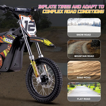Color: Orange - MotoTec 36v 1000w (HP112E) Electric Dirt Bike