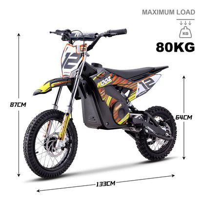 Color: Orange - MotoTec 36v 1000w (HP112E) Electric Dirt Bike