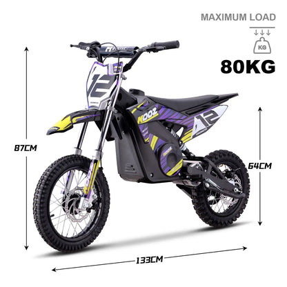 Color: Purple - MotoTec 36v 1000w (HP112E) Electric Dirt Bike