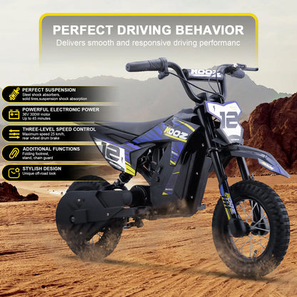 Color: Blue - MotoTec 36v 300w (HP122E) Electric Dirt Bike