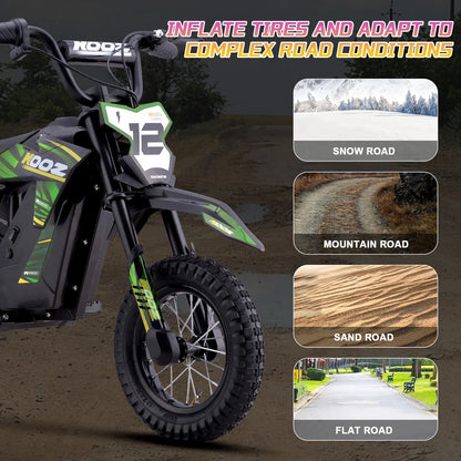 Color: Green - MotoTec 36v 300w (HP122E) Electric Dirt Bike
