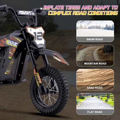 Color: Orange - MotoTec 36v 300w (HP122E) Electric Dirt Bike