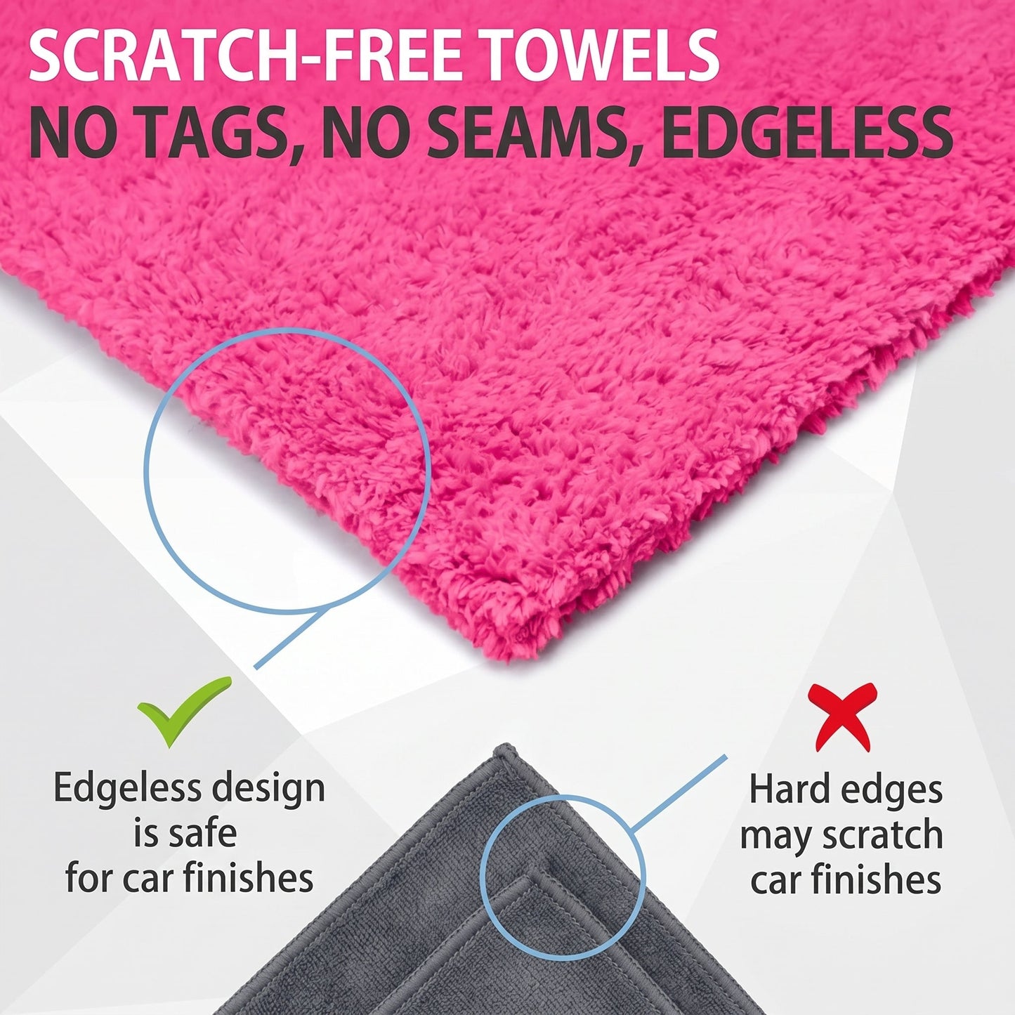 WASH&WHIPS Edgeless Microfiber Coral Fleece with Ultrasonic Edge